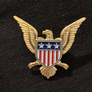 Eagle and Shield Pin Gold Tone Stars and Stripes on Shield Gold plated?